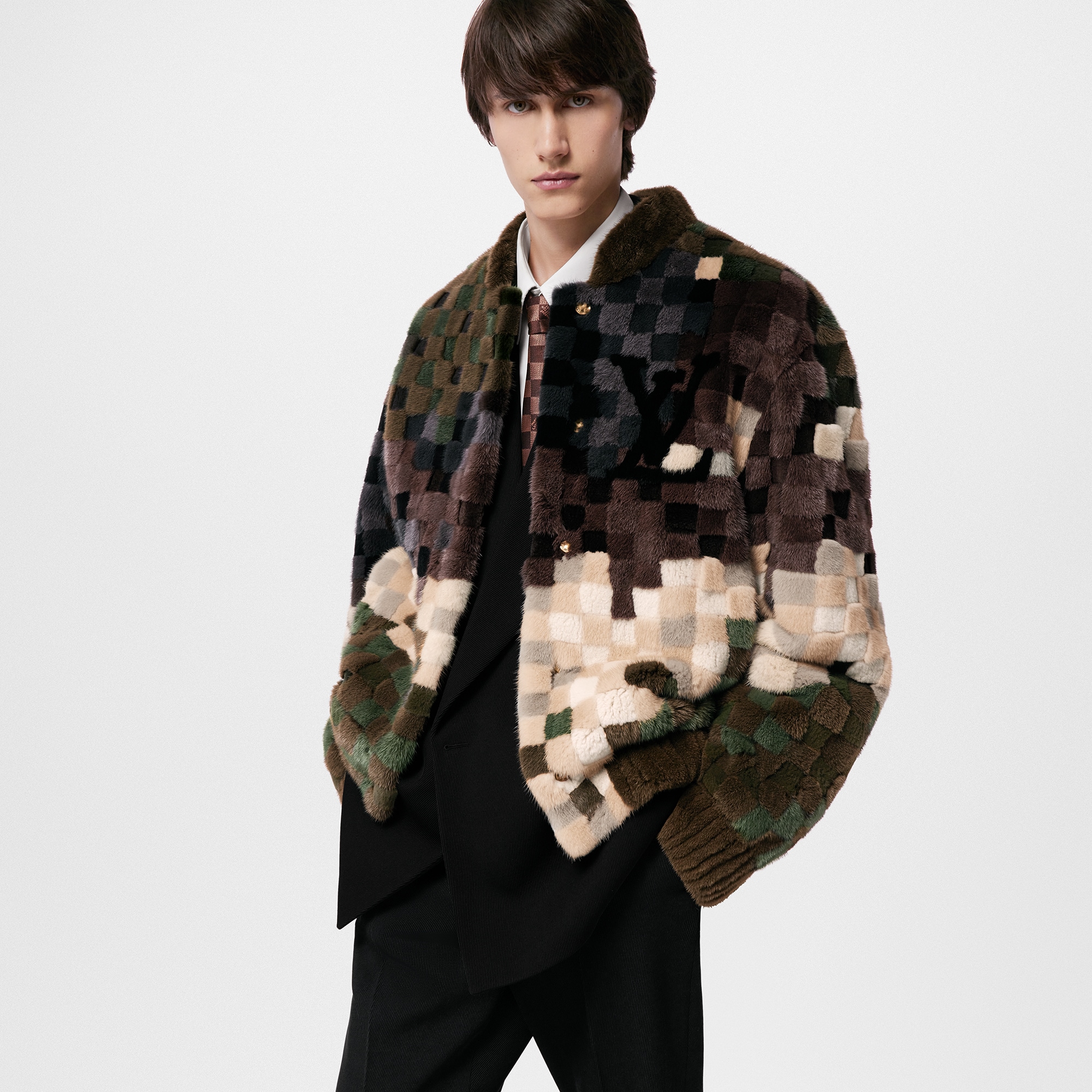 Mink Damier Intarsia Blouson - Ready to Wear | LOUIS VUITTON